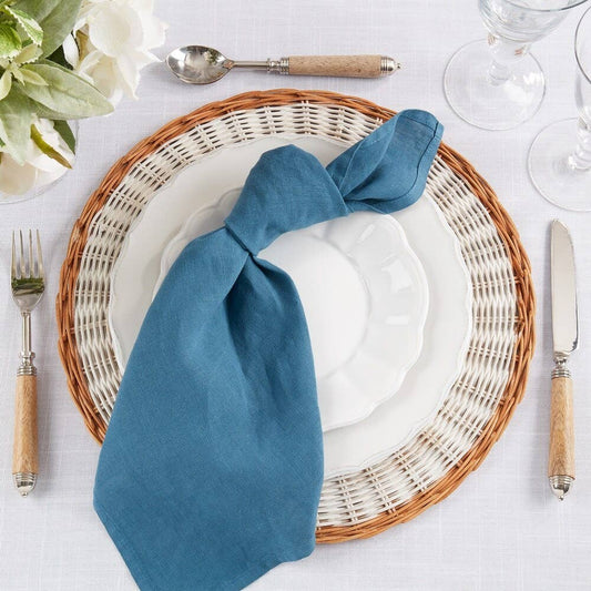 1423 - Ocean Blue Pure Linen 20" Dinner Napkin